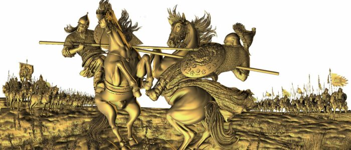 A fragment of the duel between Peresvet and Chelubey 3D modeling of parts and assemblies, CAD engineering and design of molds and tooling, Reverse engineering, Preparation of CAD models