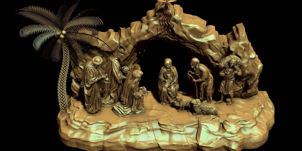 Nativity scene unfinished view 3D modeling of parts and assemblies, CAD engineering and design of molds and tooling, Reverse engineering, Preparation of CAD models